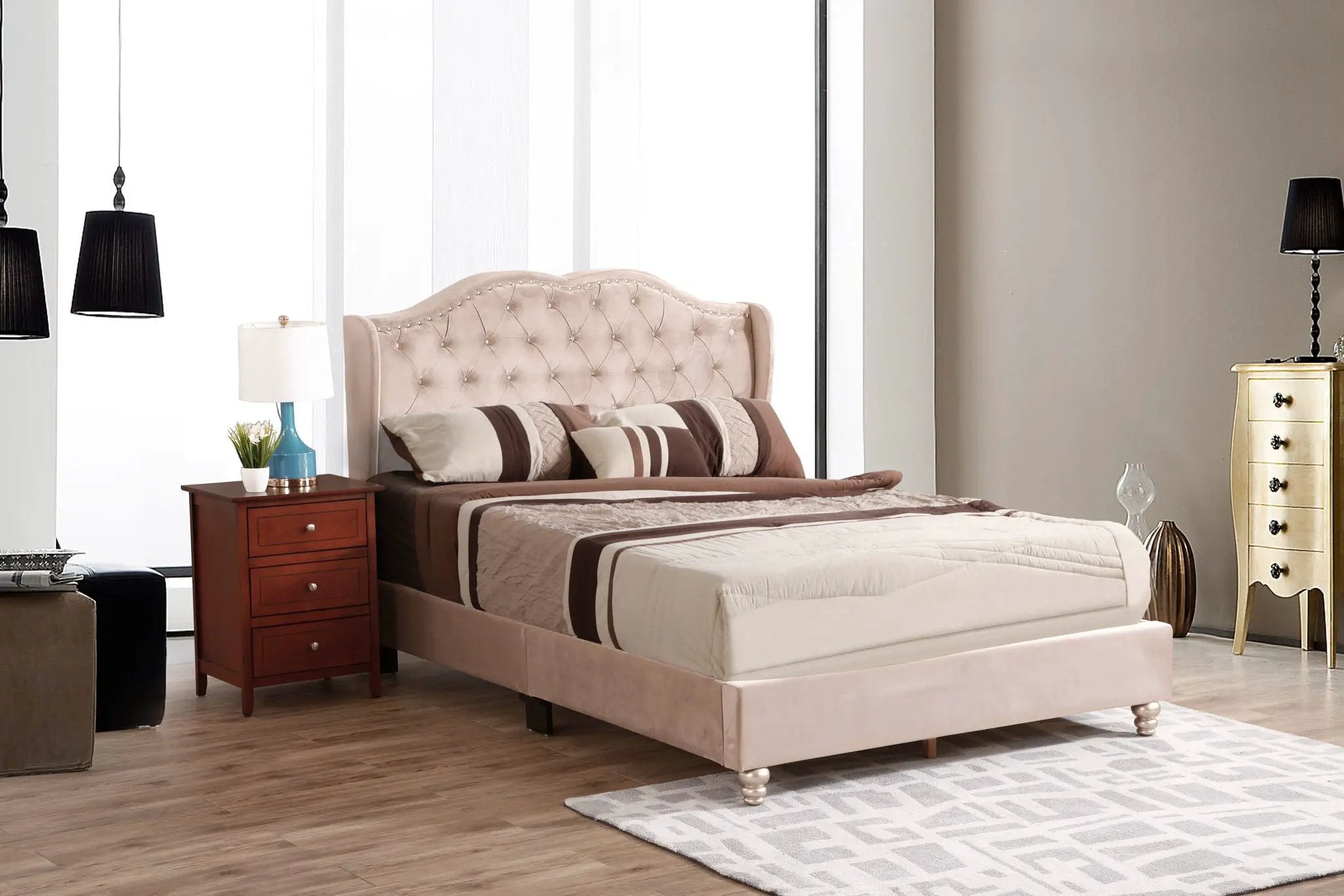 Upholstered Bed Transitional by Unique Piece Furniture