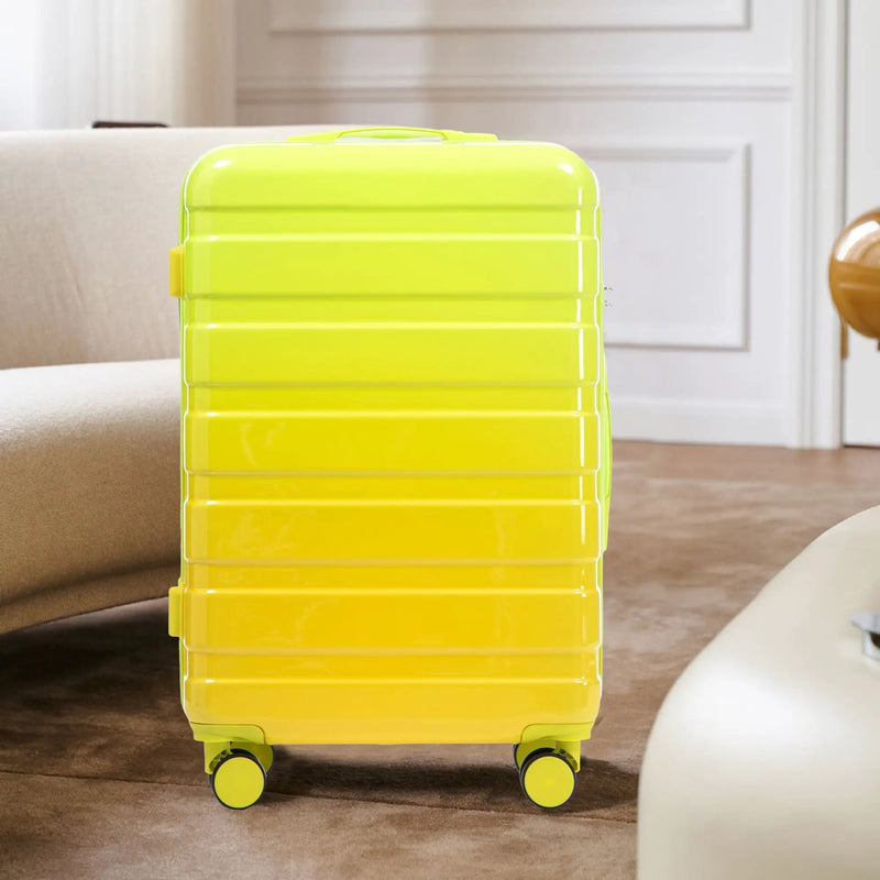 20'/24'/28' 3-Piece PC Spinner Wheel Luggage Set (Yellow+Green) by HouseOfZazla