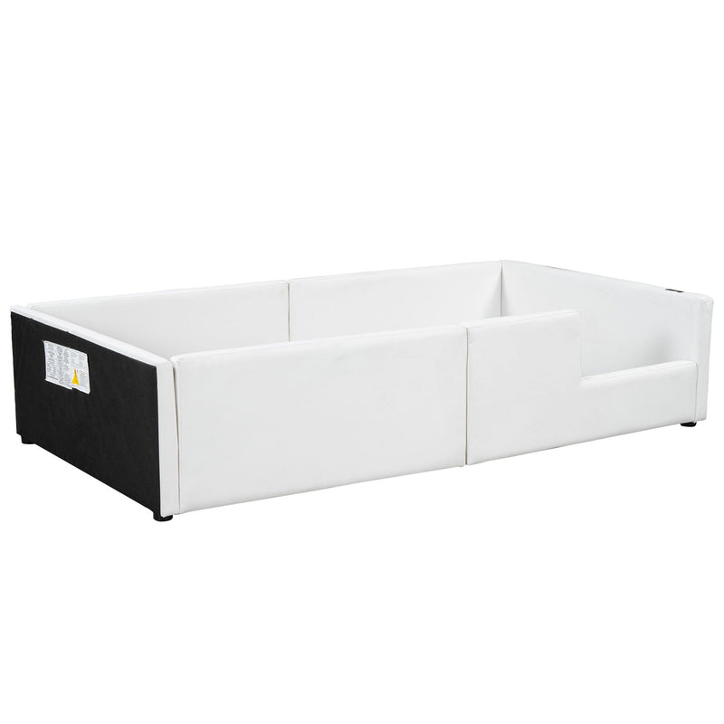 Platform Bed With Guardrail And Charging Station by HouseOfZazla