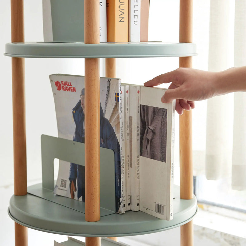 Storage Shelf, 360° Rotating Bookshelf, Bookcase With Large-Capacity Storage Space, Multifunctional Storage Rack, Compact Design For Living Room by HouseOfZazla