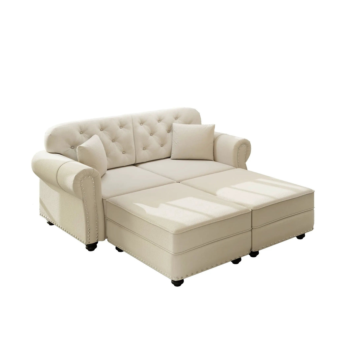 Upholstered Sofa Set With Nailhead Trim And Rolled Armrests, Includes Pillows by HouseOfZazla