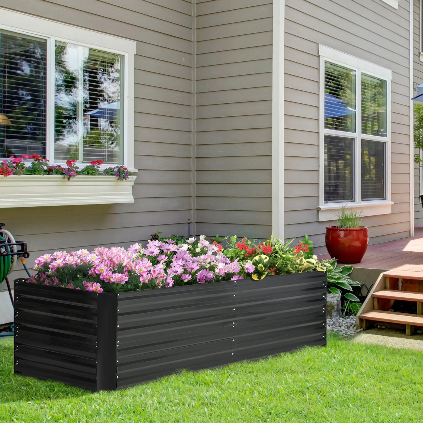 Outsunny Galvanized Raised Garden Bed Kit with Reinforcing Bars by HouseOfZazla