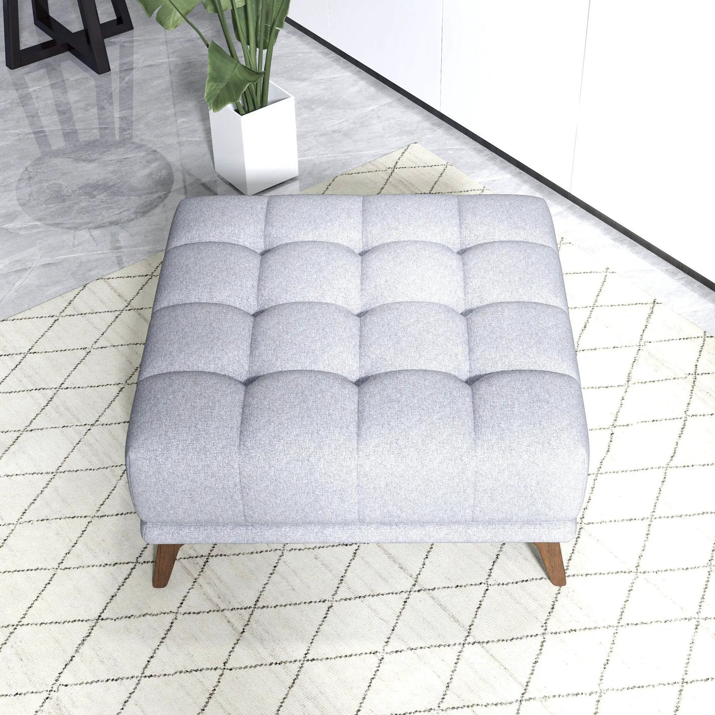 Addison - Square Upholstered Ottoman by HouseOfZazla