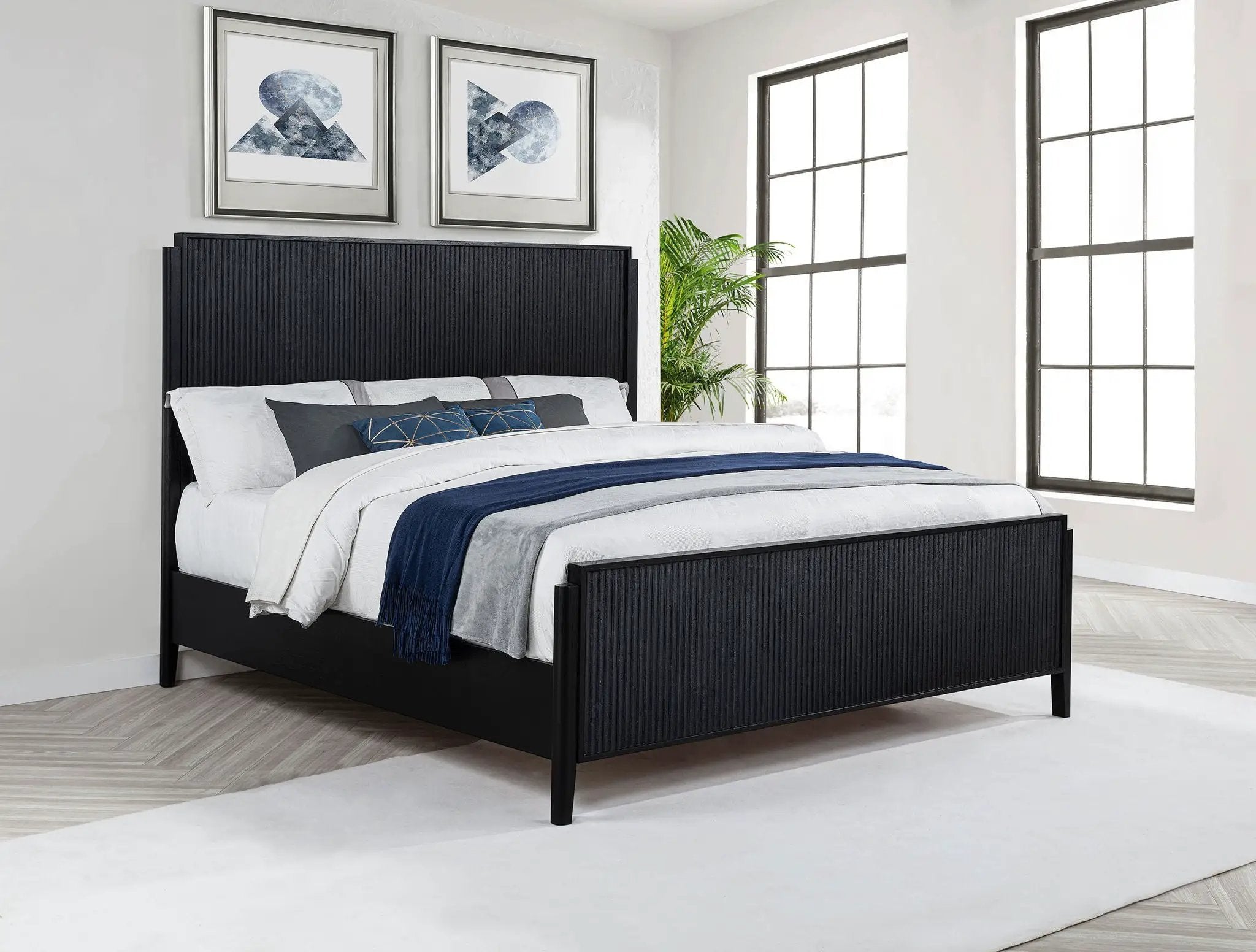 Brookmead Wood California King Panel Bed Black by Unique Piece Furniture