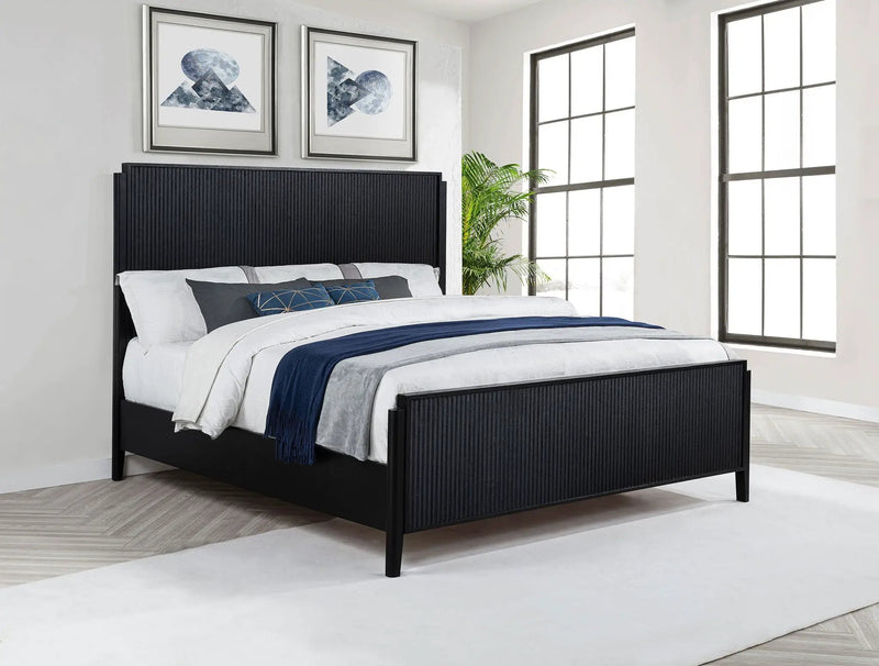 Brookmead Wood California King Panel Bed Black by Unique Piece Furniture