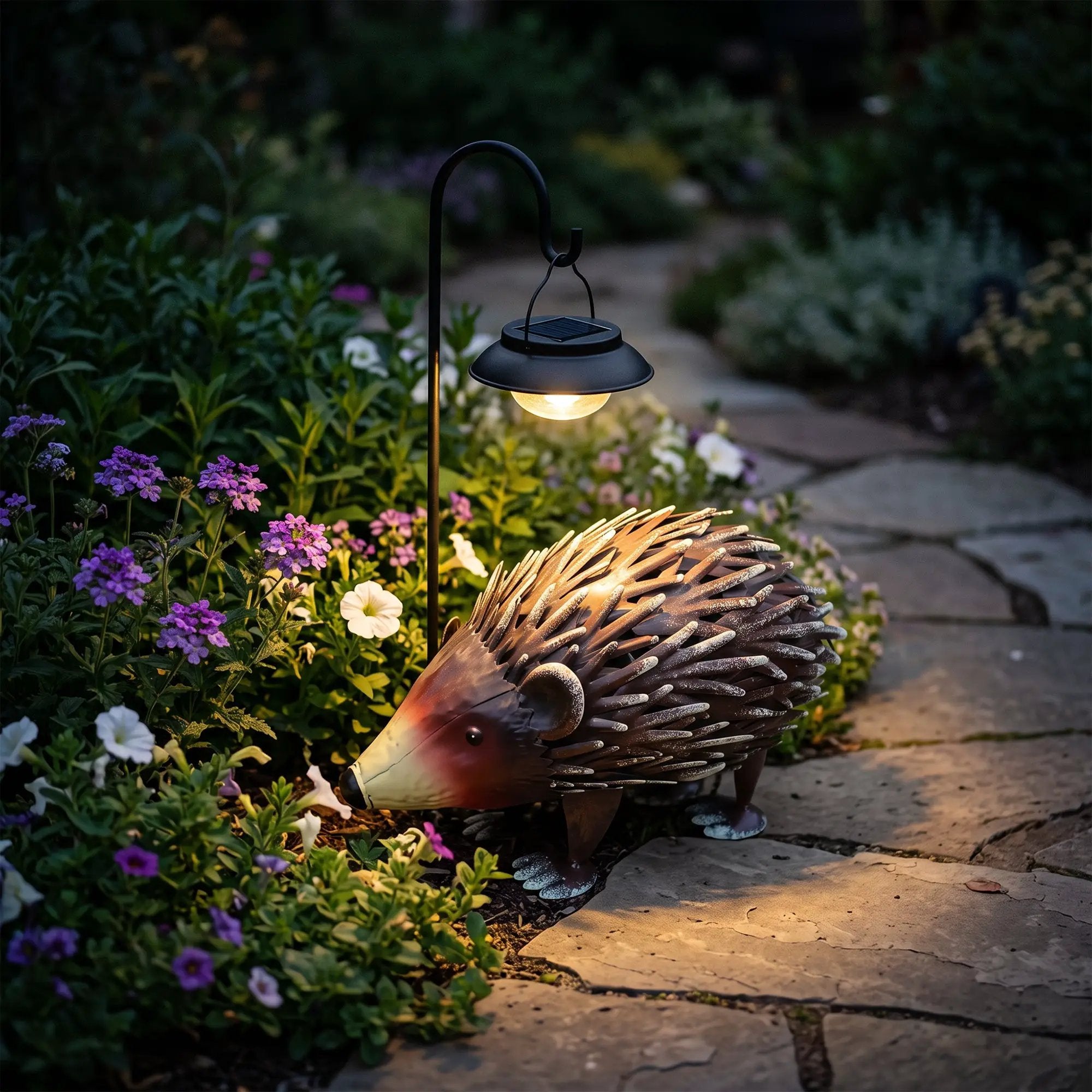 Handmade Wrought Iron Hedgehog Garden Statue by HouseOfZazla