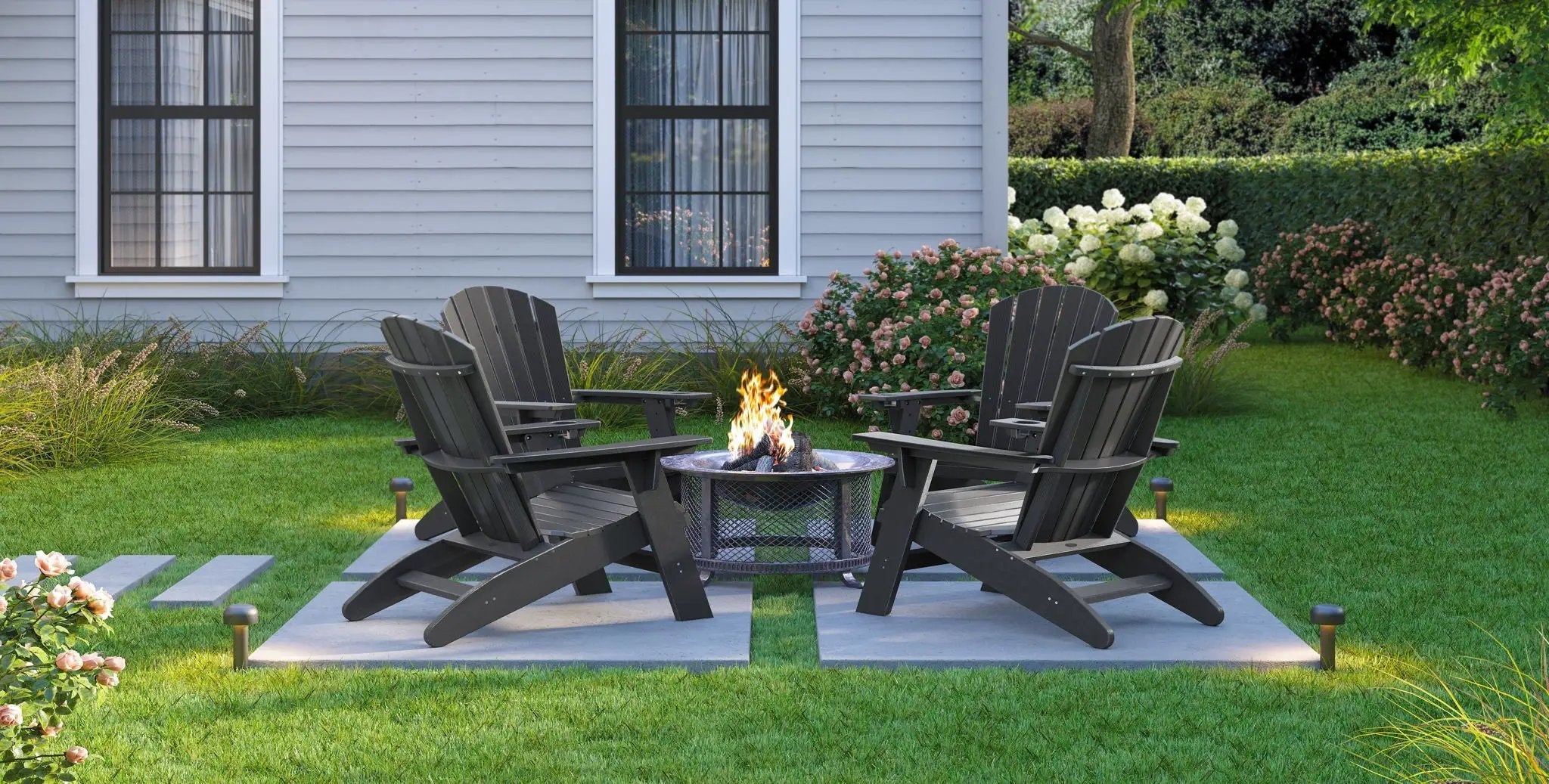 Adirondack Chair Sturdy HDPE Poly Lumber For Poolside, Patio, And Garden Relaxation by Unique Piece Furniture