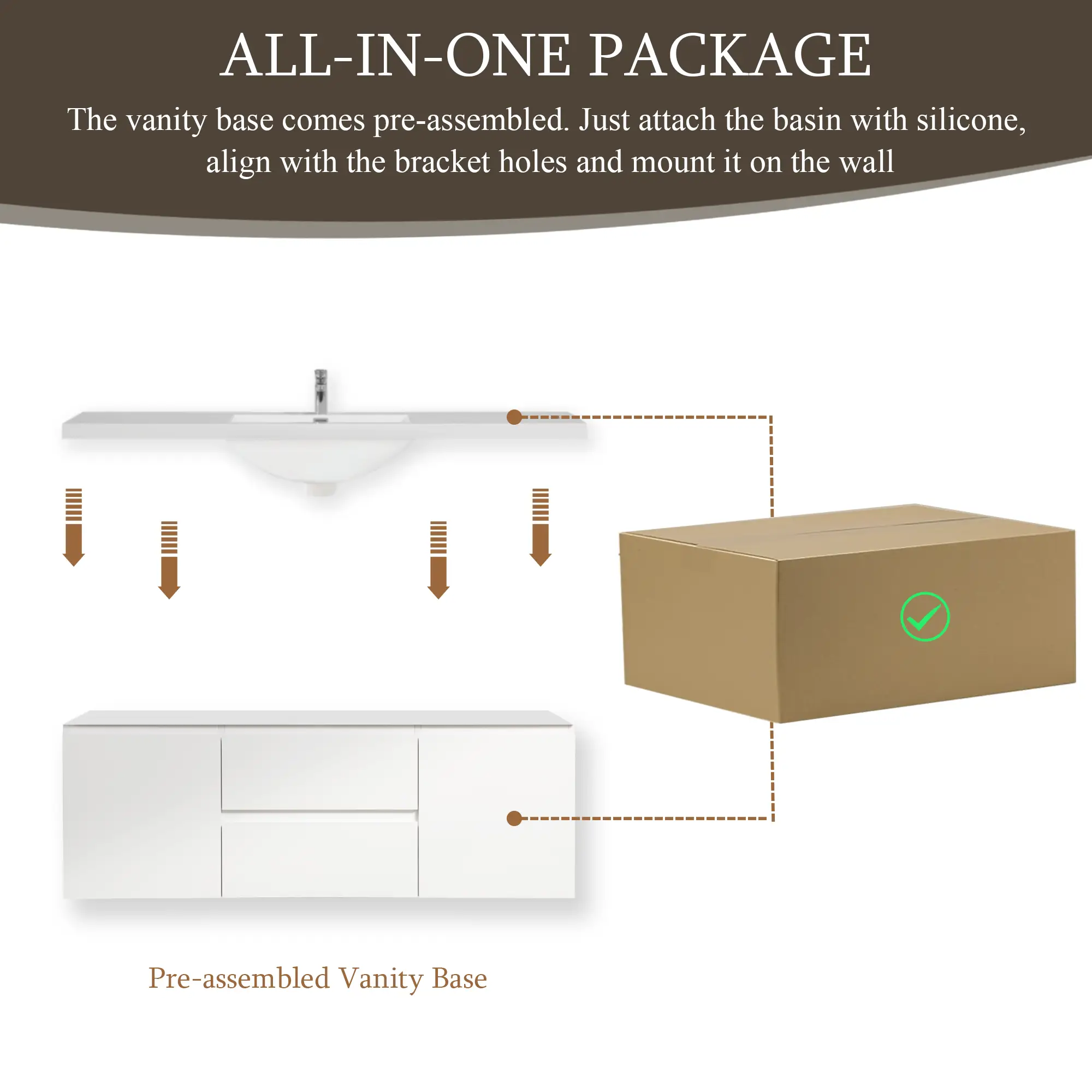 60" Floating Bathroom Vanity with Sink and Wall-Mounted Storage Cabinet by HouseOfZazla