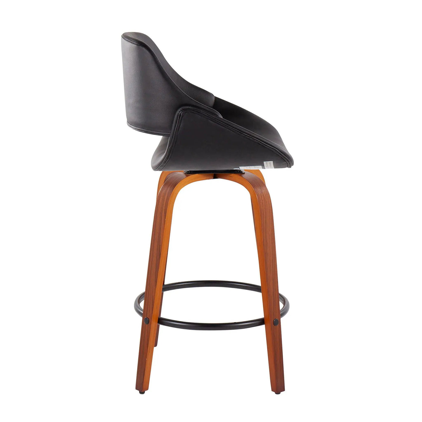Fabrico - Mid Century Modern Fixed Height Counter Stool And Round Footrest (Set of 2) by HouseOfZazla