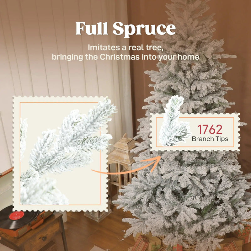 HOMCOM 7.5 ft Artificial Frosted Christmas Tree by HouseOfZazla