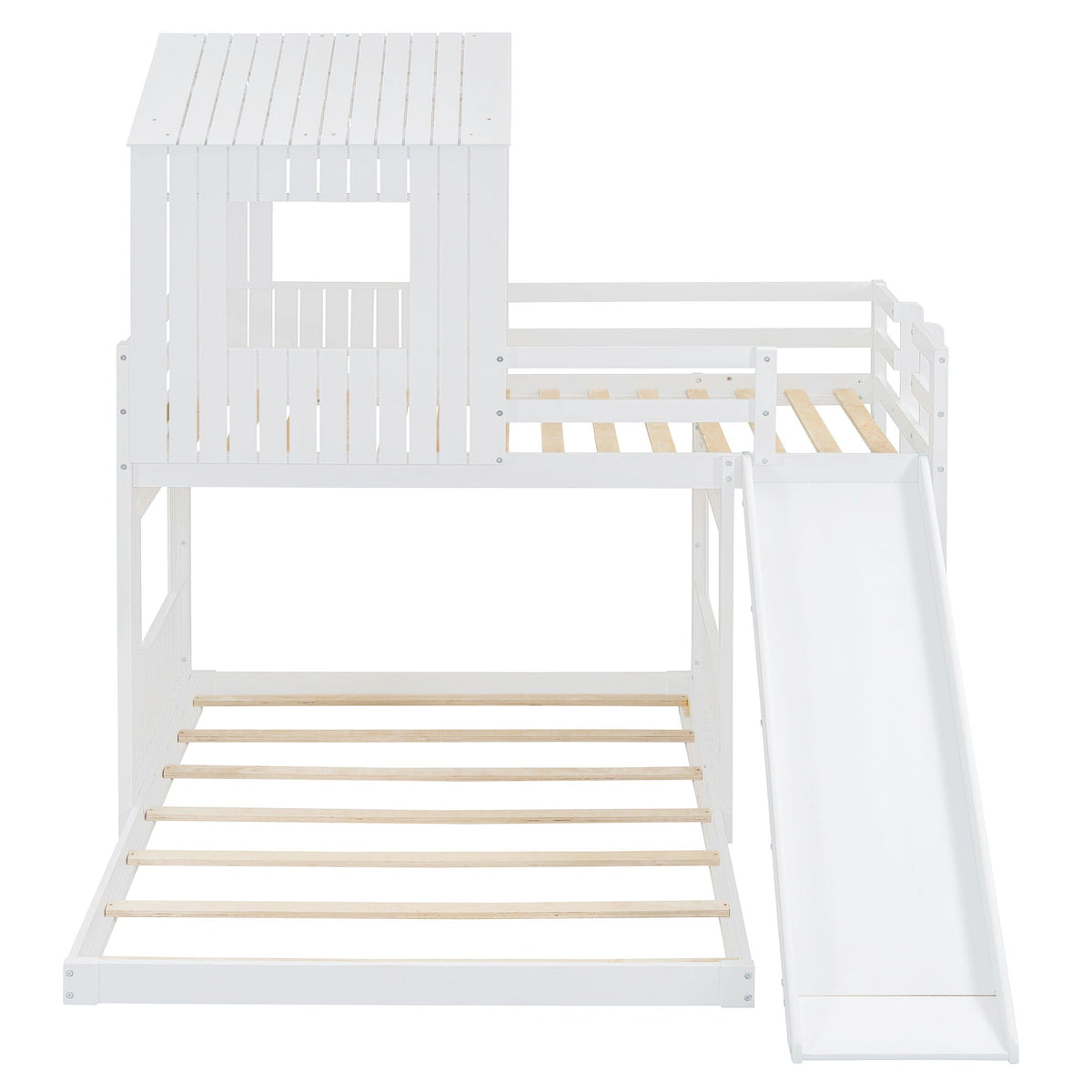 Loft Bunk Bed With Playhouse, Farmhouse, Ladder, Slide And Guardrails, photo 21 of 21