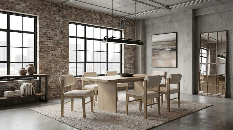 Decker 7-piece 82-inch Rectangular Dining Set Cream and Natural Oak by Unique Piece Furniture