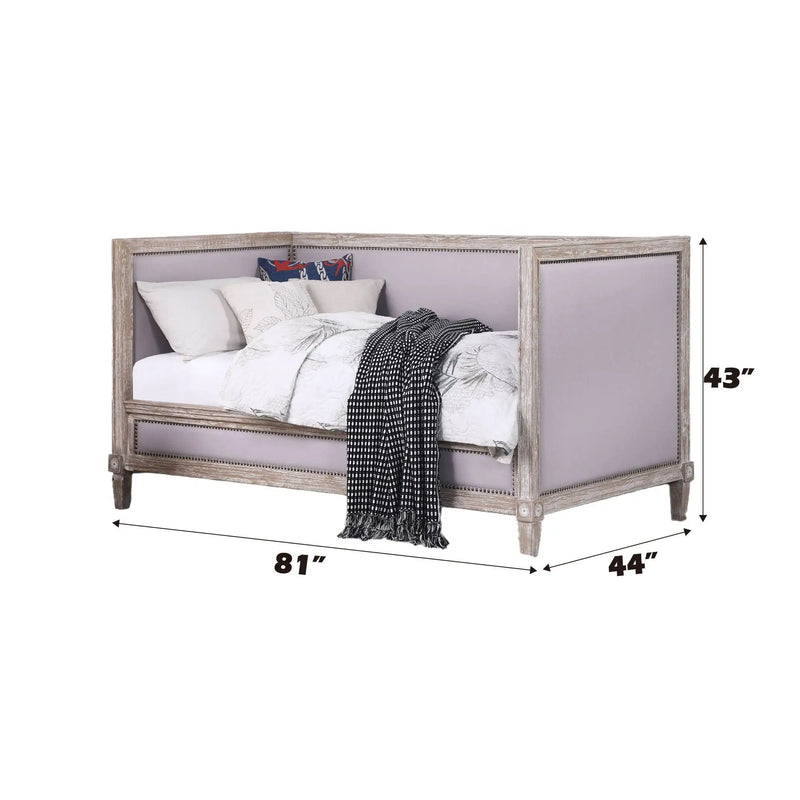 Charlton - Twin Daybed - Beige / Weathered Oak by HouseOfZazla