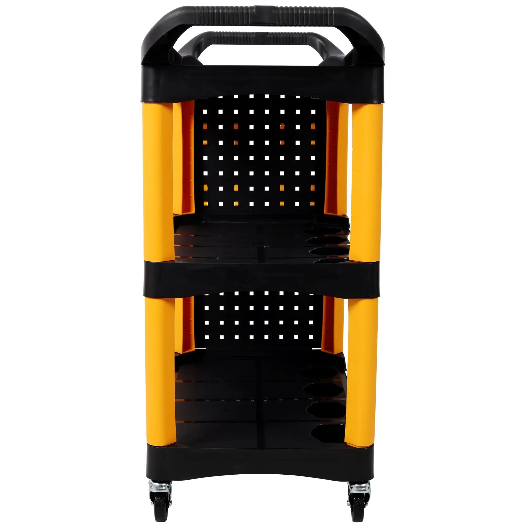 3 Tier Rolling Auto Detail Cart With Wheels - Yellow & Black by HouseOfZazla