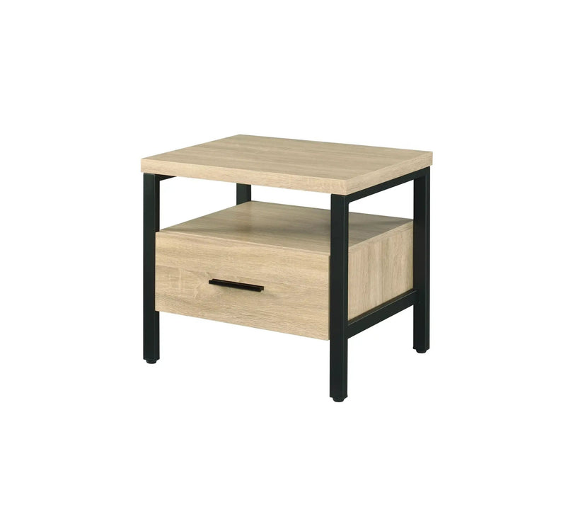 Oak Finish Nightstand with 1 Drawer and 1 Shelf by HouseOfZazla