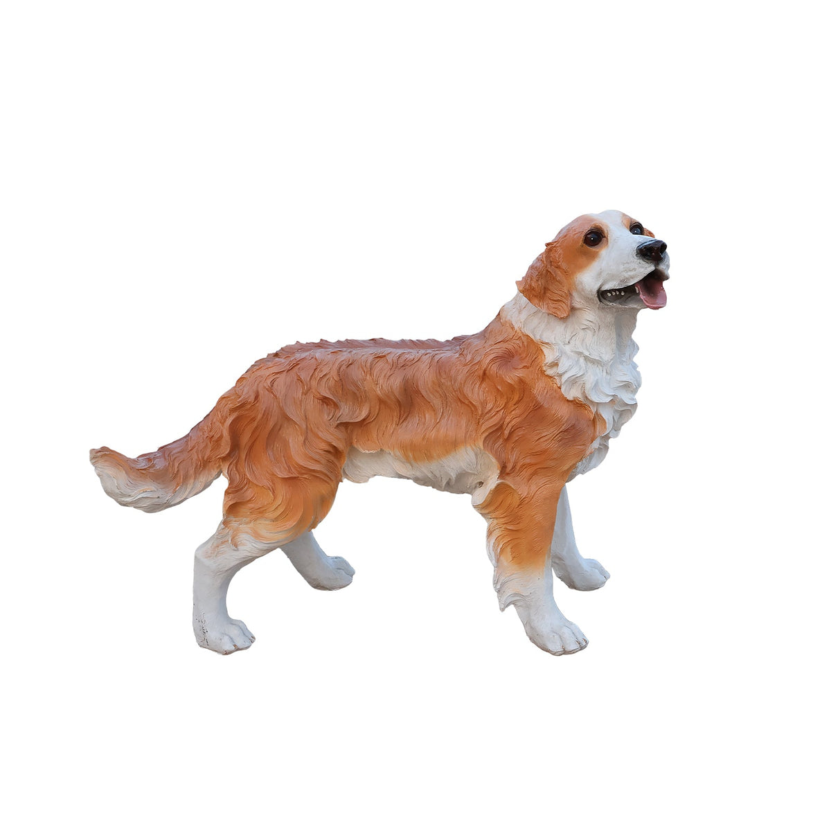 Lifelike Hound Dog Statue, Realistic Resin Animal Figurine for Indoor Outdoor Garden Lawn Yard Home Decor, Art Craft Gift, Brown+White, photo 5 of 7