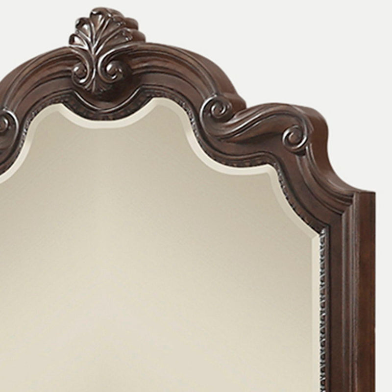 Mahogany Ornate Mirror with Beveled Glass - Mahogany, photo 5 of 5