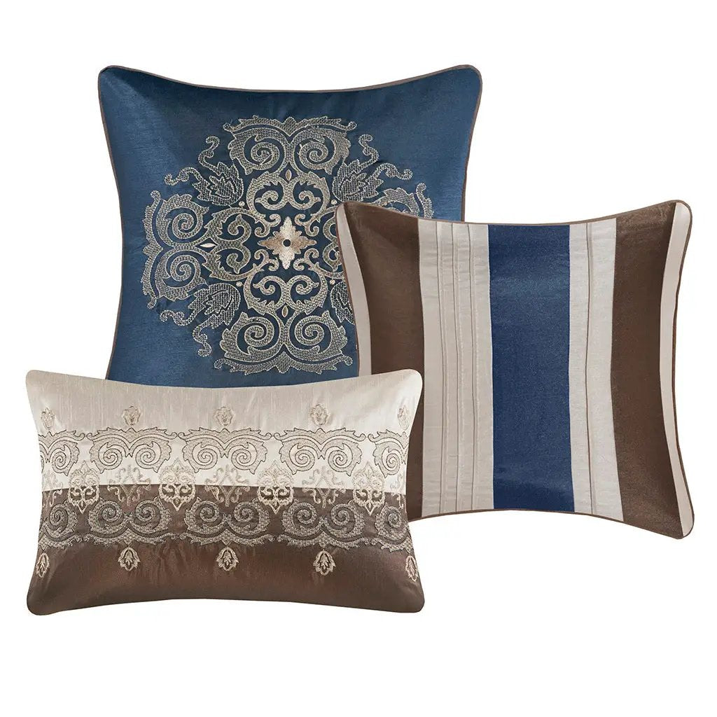 King 7 Piece Jacquard Comforter Set with Throw Pillows by HouseOfZazla
