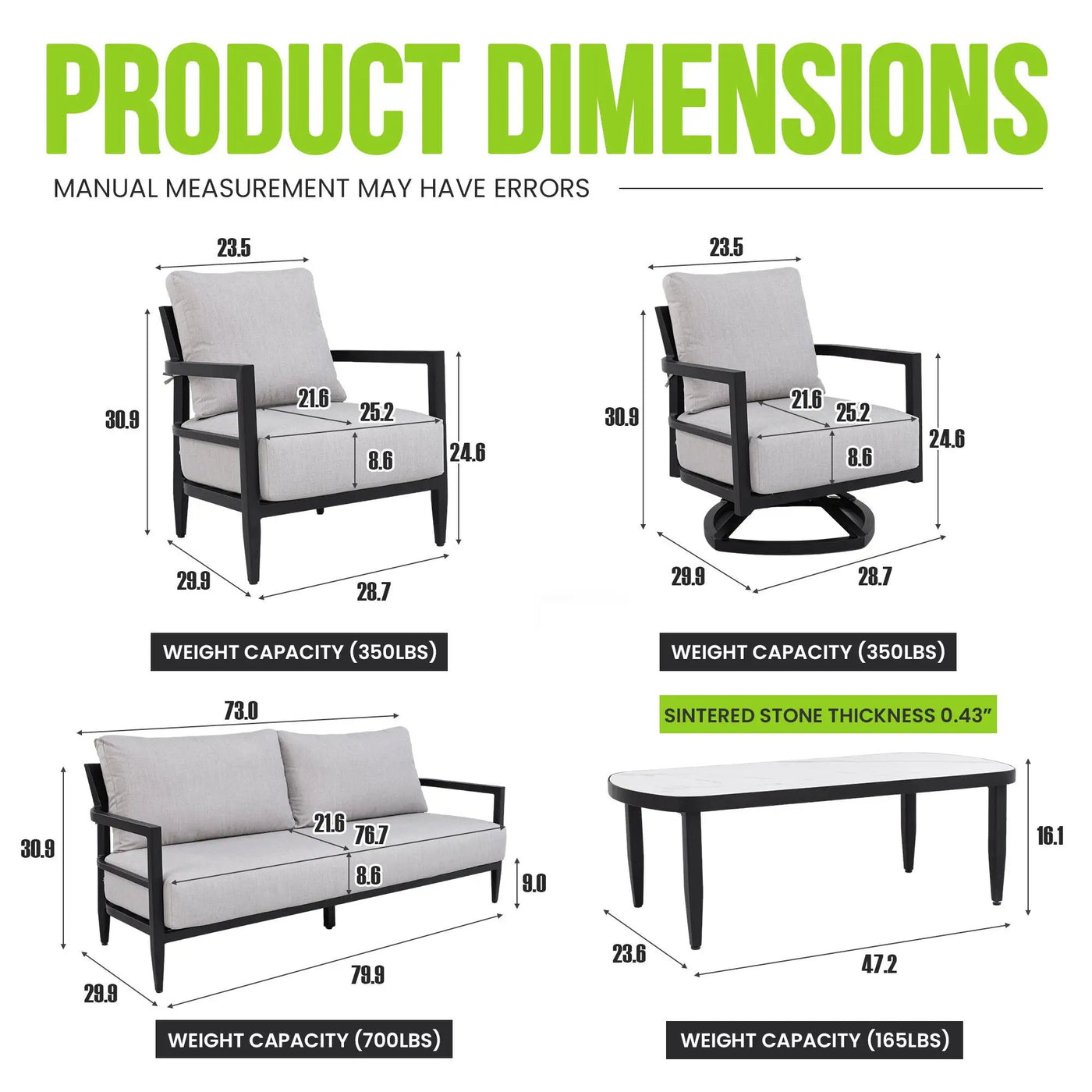 Outdoor Conversation Set With Chairs, Bench Sofa, Tables, Sunbrella Cushions by HouseOfZazla