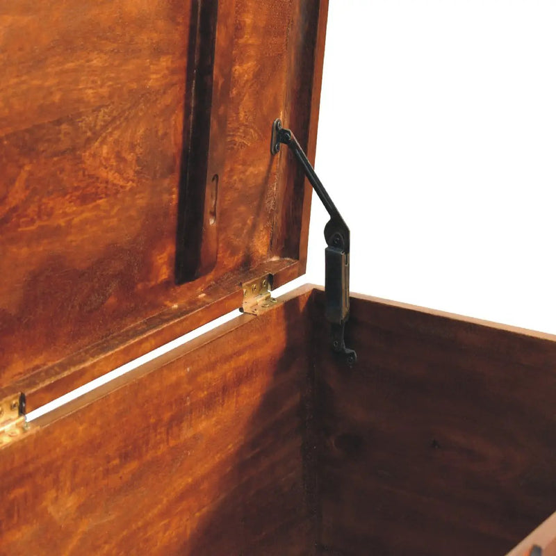 Solid Wood Curved Chestnut Blanket Box by HouseOfZazla