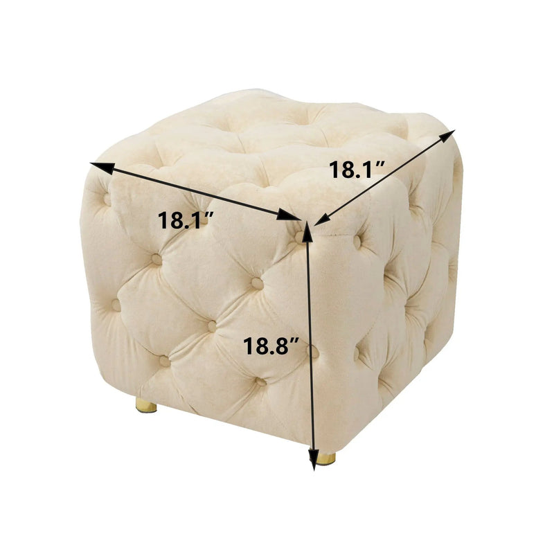 Modern Upholstered Ottoman, Exquisite Small End Table, Soft Foot Stool, Dressing Makeup Chair, Comfortable Seat For Living Room, Bedroom, Entrance by Unique Piece Furniture