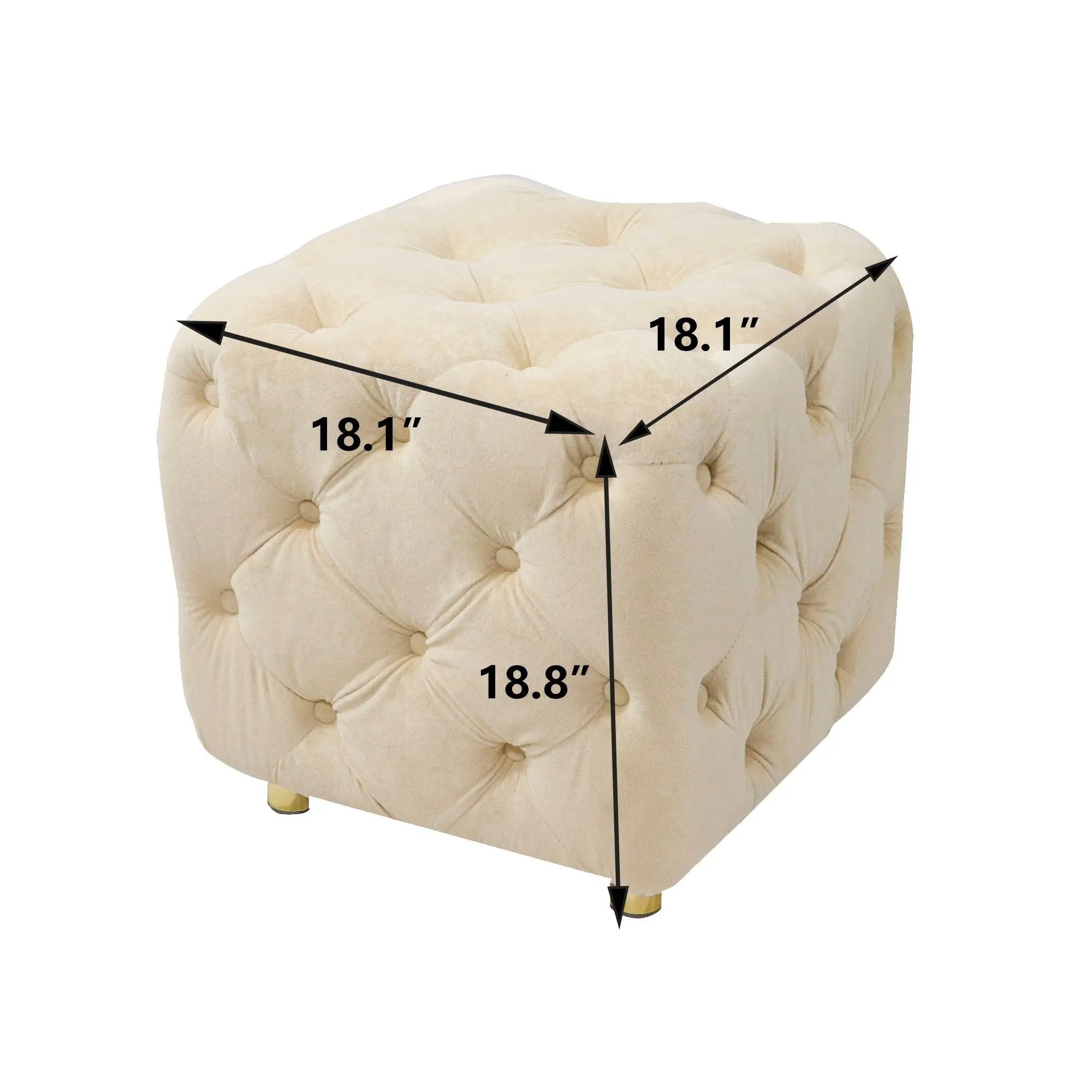 Modern Upholstered Ottoman, Exquisite Small End Table, Soft Foot Stool, Dressing Makeup Chair, Comfortable Seat For Living Room, Bedroom, Entrance by HouseOfZazla