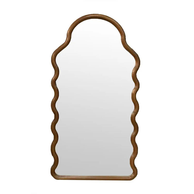 Wood Mirror With Unique Frame - Brown by Unique Piece Furniture