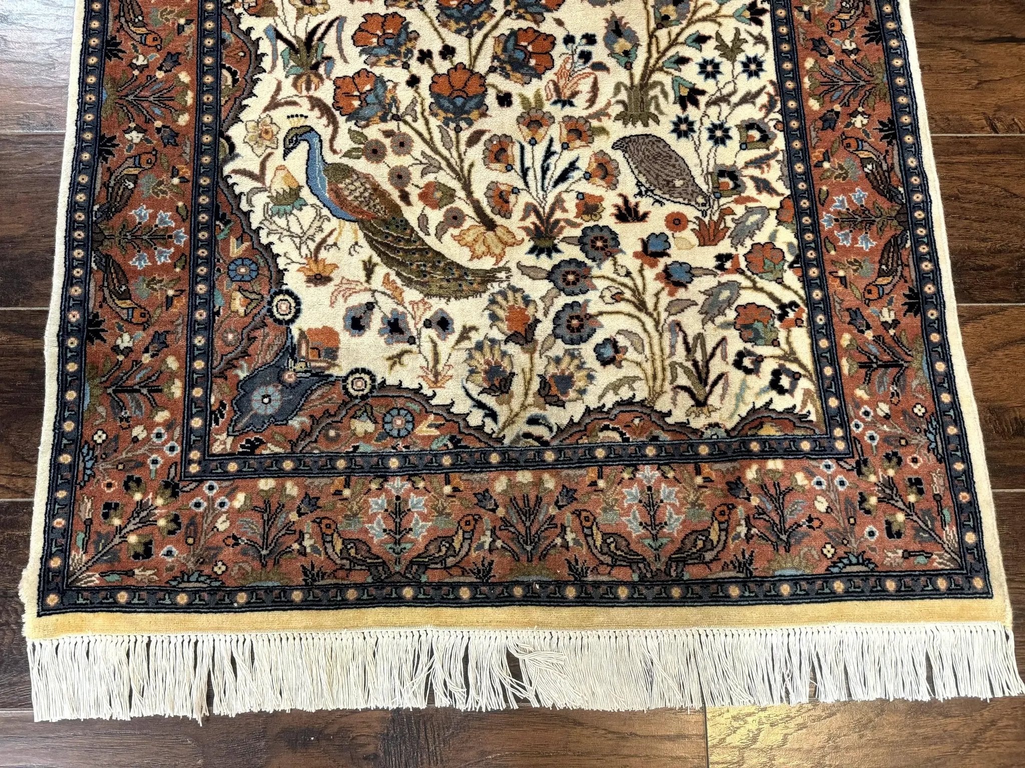 Small Pak Persian Rug 3x5, Peacock Birds Floral by Jewel Rugs