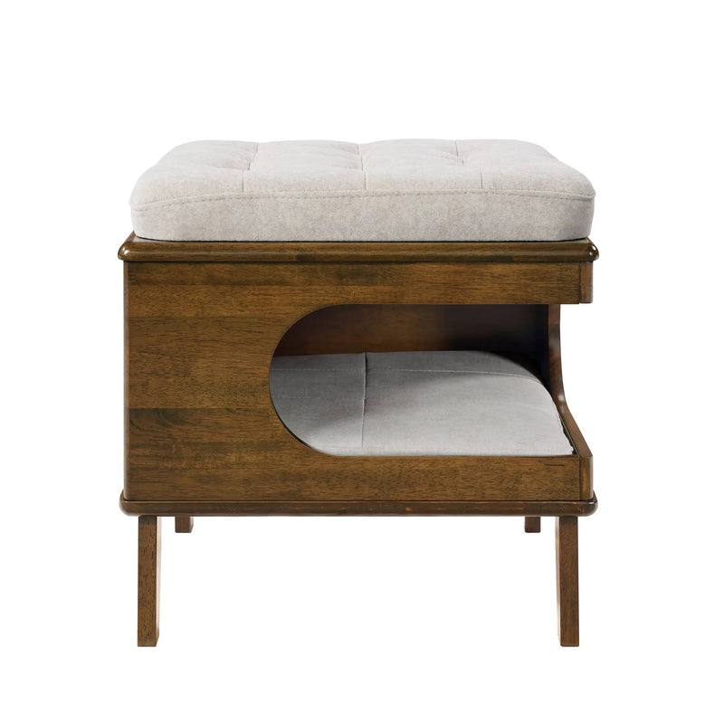 Letitia Rubber Wood Cat Bed Ottoman by HouseOfZazla