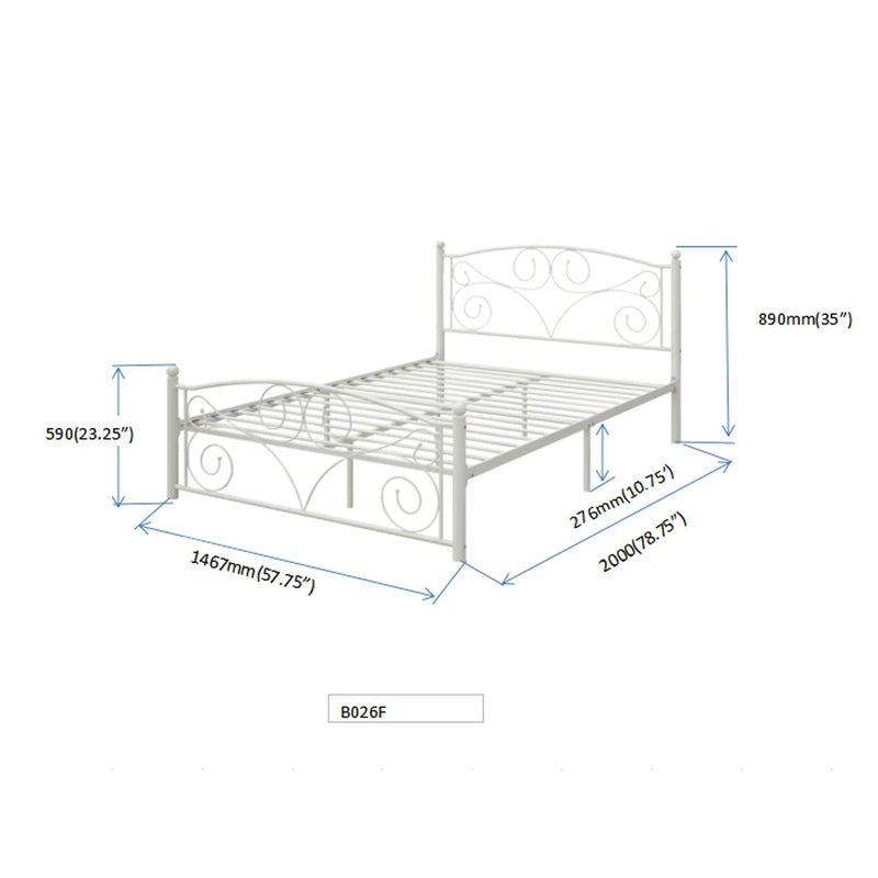 Full With Metal Frame Bed - White by Unique Piece Furniture
