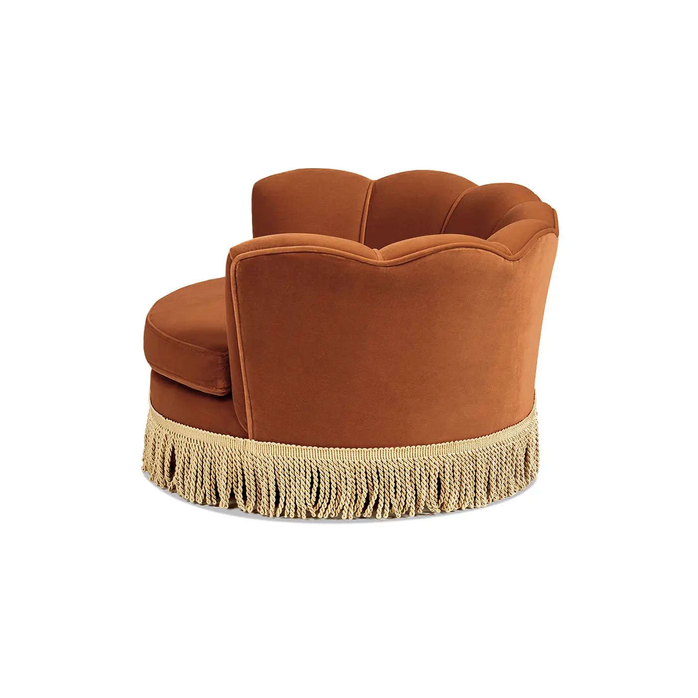 Clara 34.5" Scalloped Pet Sofa Bed, Medium, Burnt by HouseOfZazla