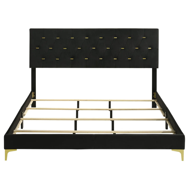 Kendall Upholstered California King Panel Bed Black by Unique Piece Furniture