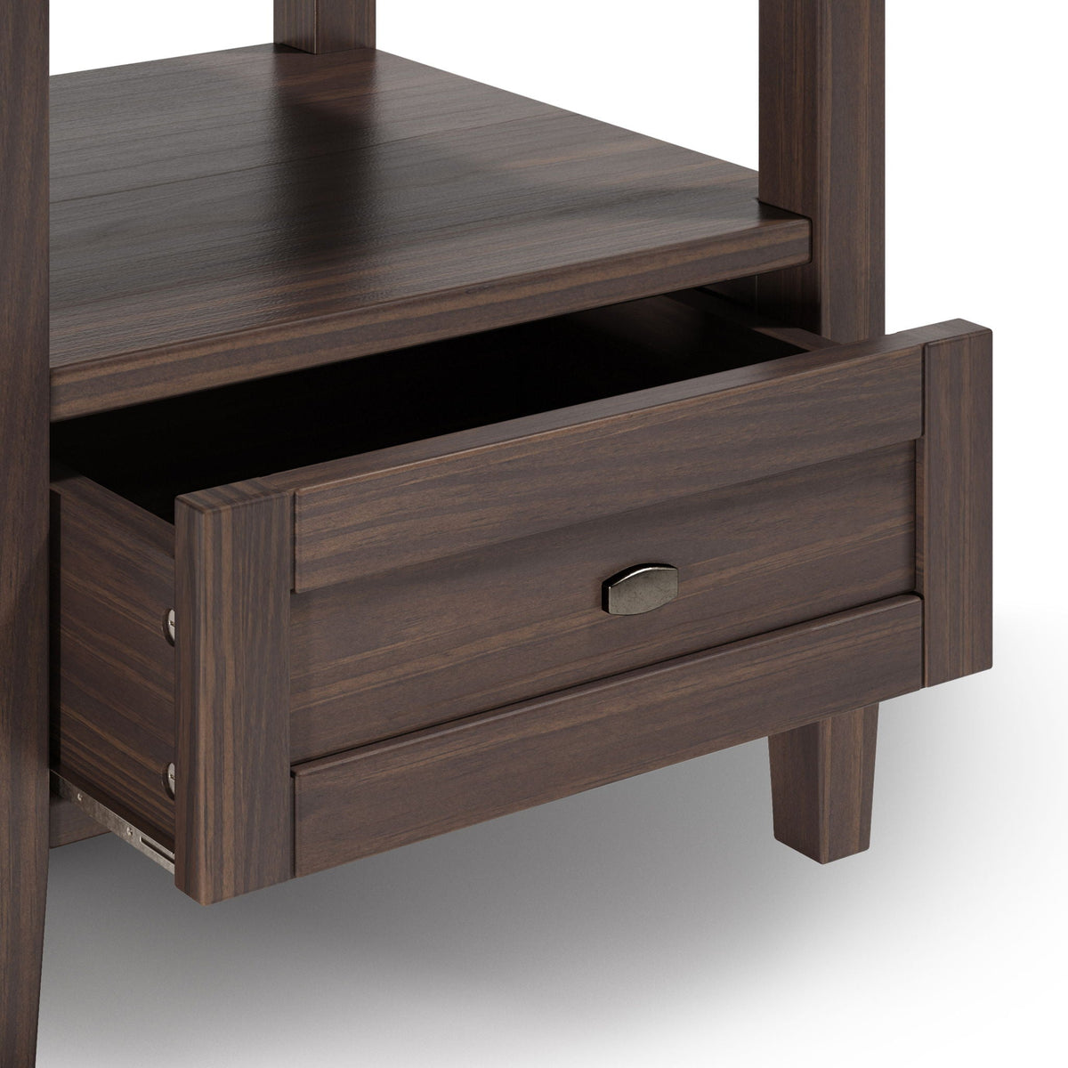 Warm Walnut Brown End Table with Storage Drawer, photo 7 of 7