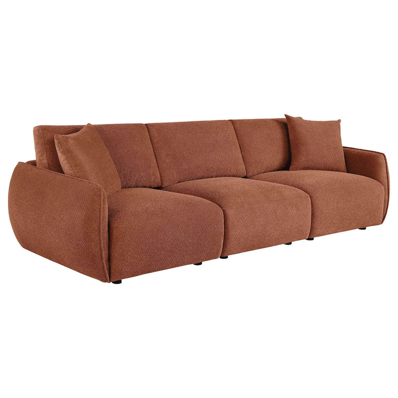 Elysia Chenille Upholstered Modular Lounge Sofa Coral by Unique Piece Furniture