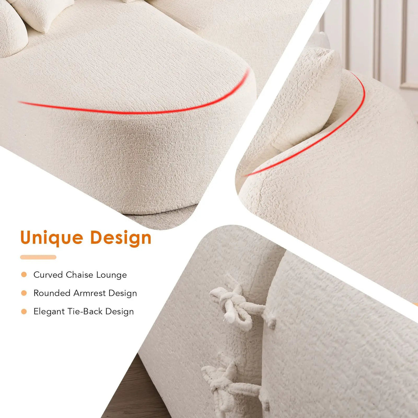 Combined Sofa With 4 Pillows by HouseOfZazla