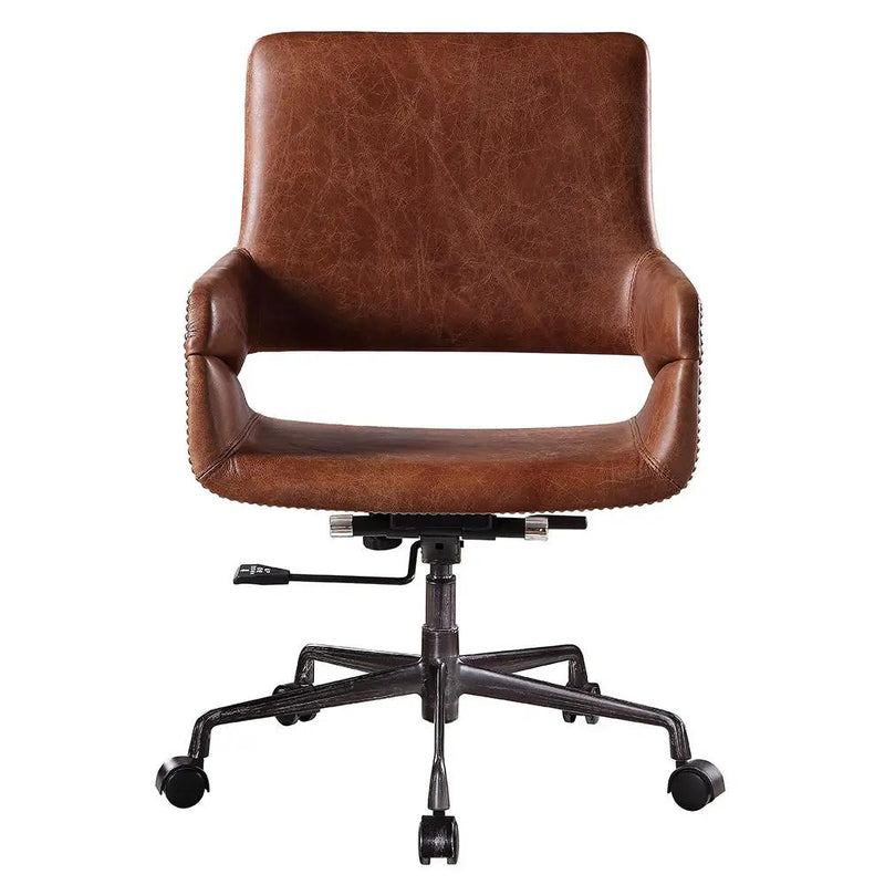 Kamau - Office Chair - Vintage Cocoa Top Grain Leather by Unique Piece Furniture