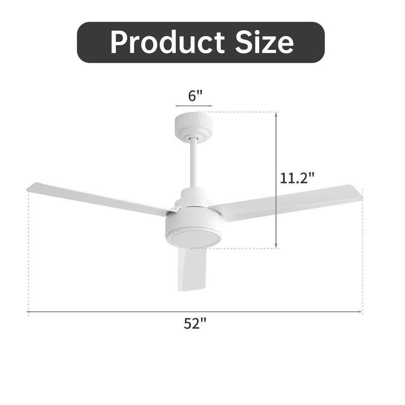 Ceiling Fan Without Light, 3 Blades Farmhouse Ceiling Fan With Remote Control 6-Speed Reversible Dc Motor For Living Room, Bedroom, Kitche by Unique Piece Furniture