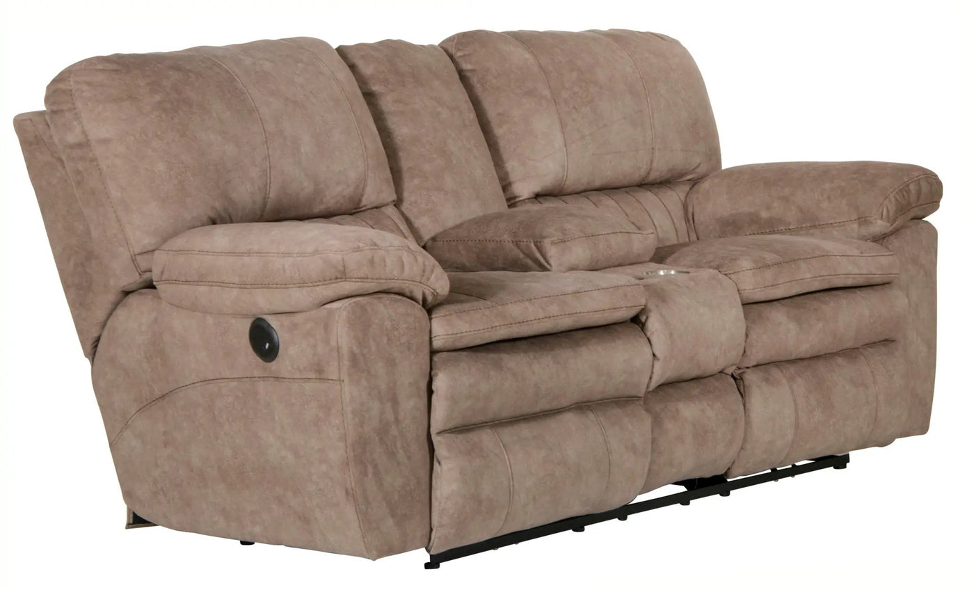 Reyes - Power Lay Flat Reclining Console Loveseat With Storage & Cupholders by Unique Piece Furniture