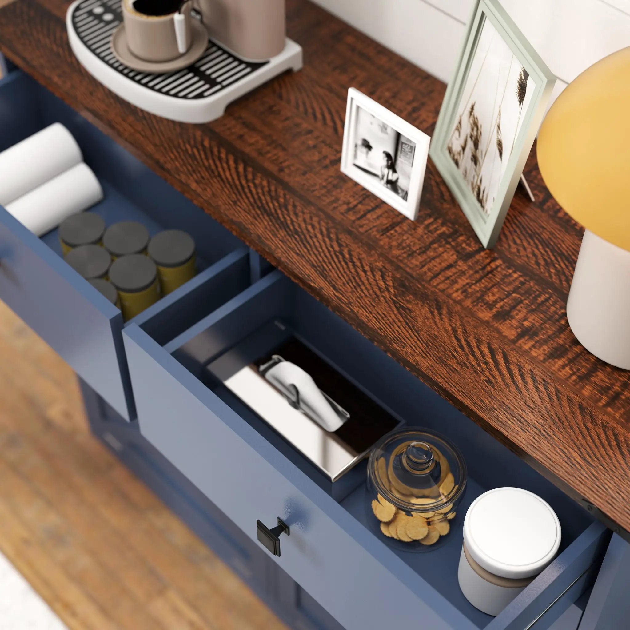 Double Tilt Out Trash Cabinet With Hideaway Drawer And Barn Door Style by HouseOfZazla