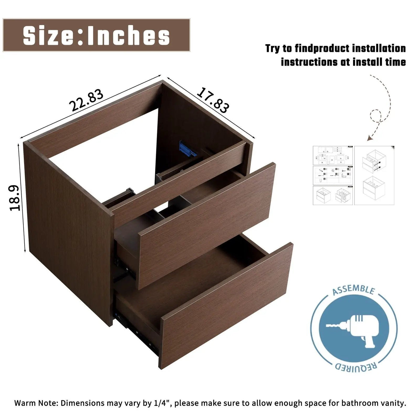 Wall Mounted Floating Bathroom Vanity With Sink And Cabinet by HouseOfZazla