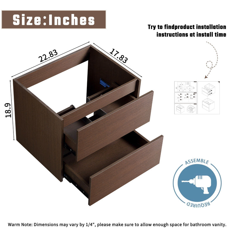 Wall Mounted Floating Bathroom Vanity With Sink And Cabinet by HouseOfZazla
