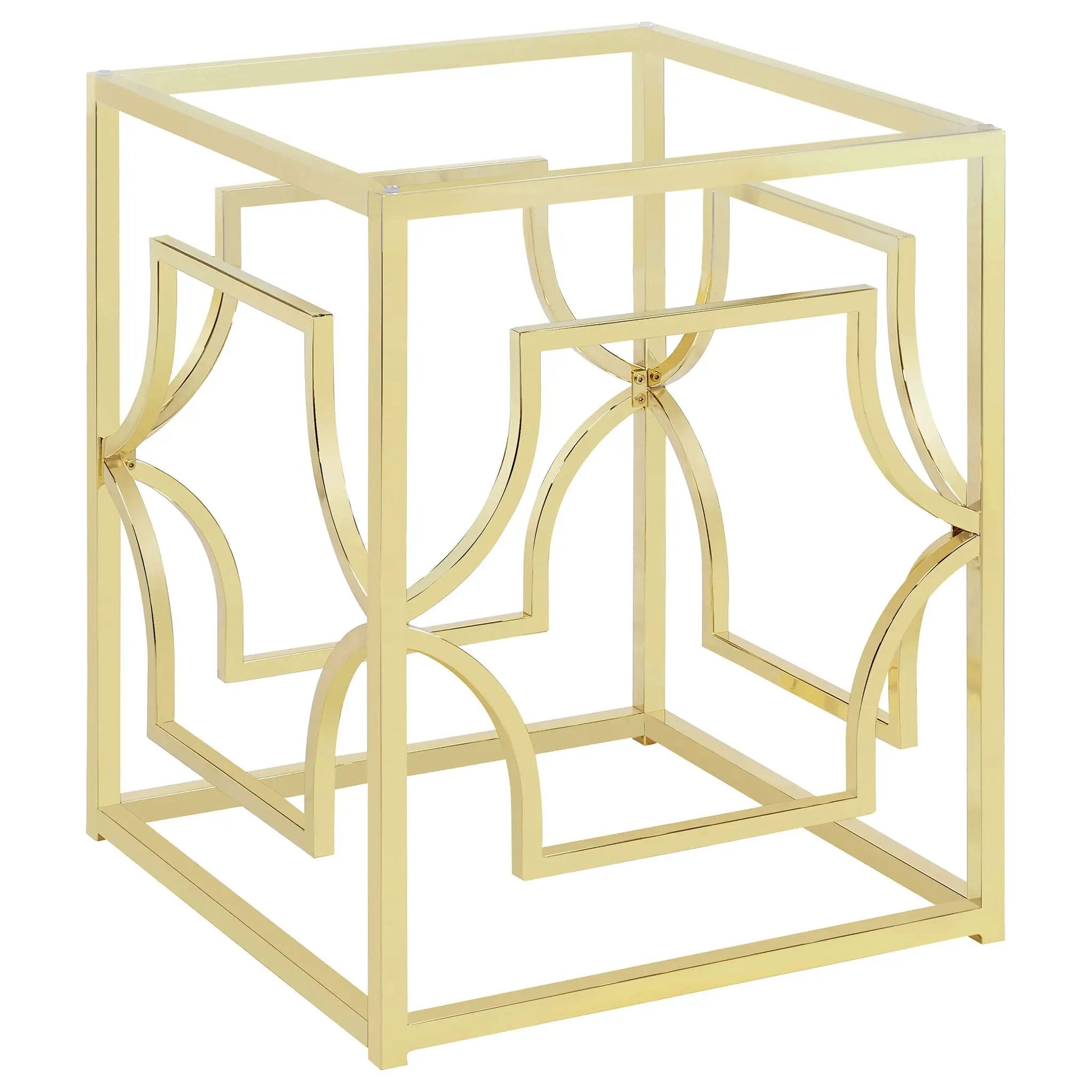 Starlight Square Metal Dining Table Base Brass by Unique Piece Furniture