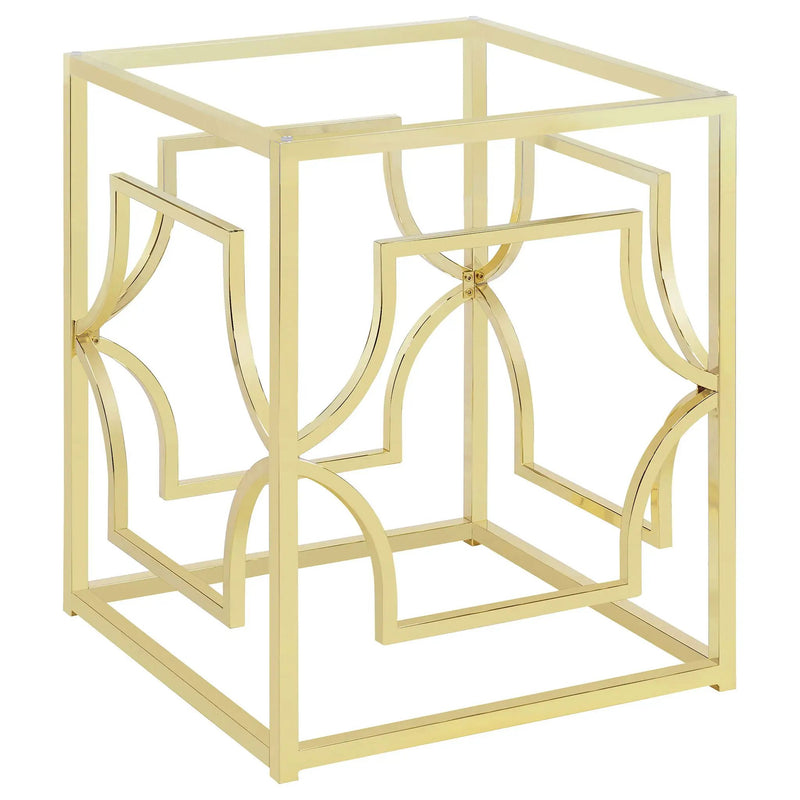 Starlight Square Metal Dining Table Base Brass by Unique Piece Furniture