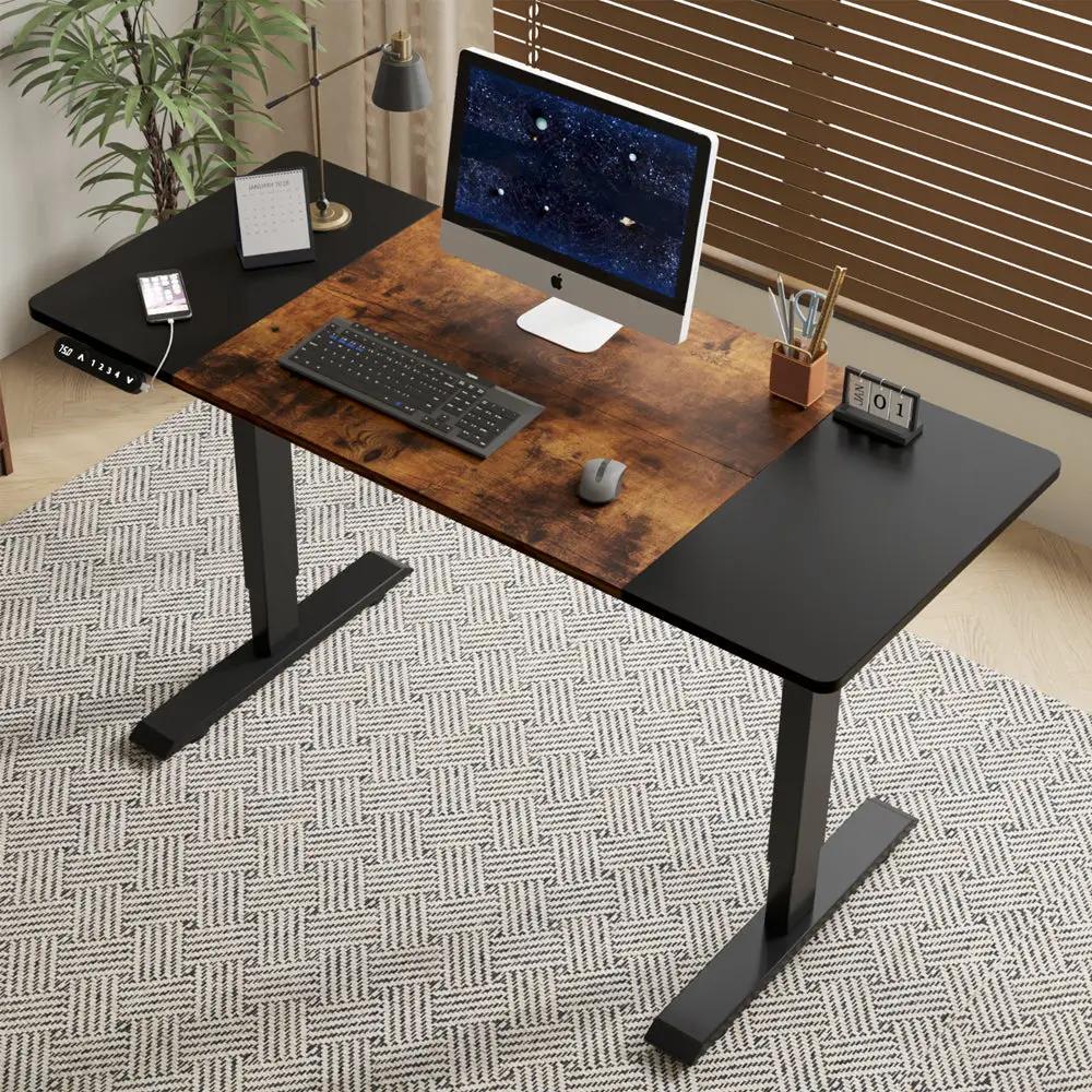 55"×24" Black & Rustic Electric Standing Desk by HouseOfZazla