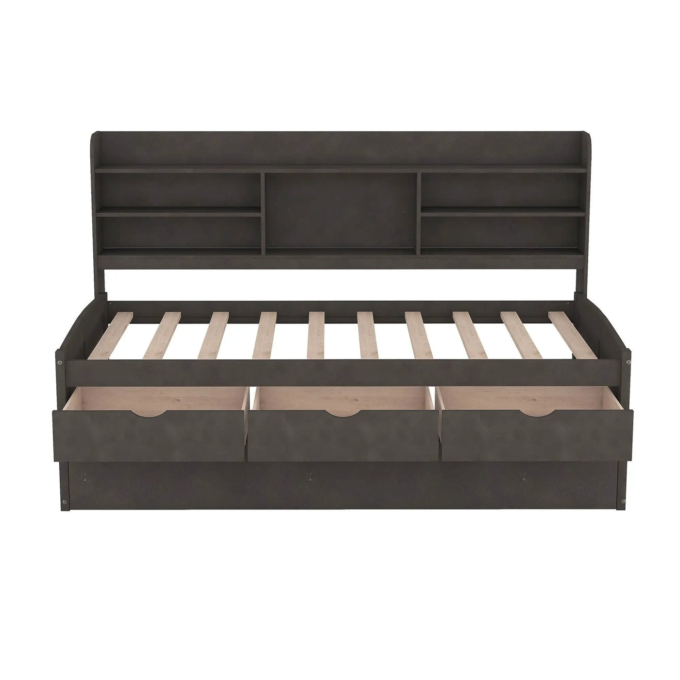 Captain Bed With Built In Bookshelves, 3 Storage Drawers, And Trundle by HouseOfZazla