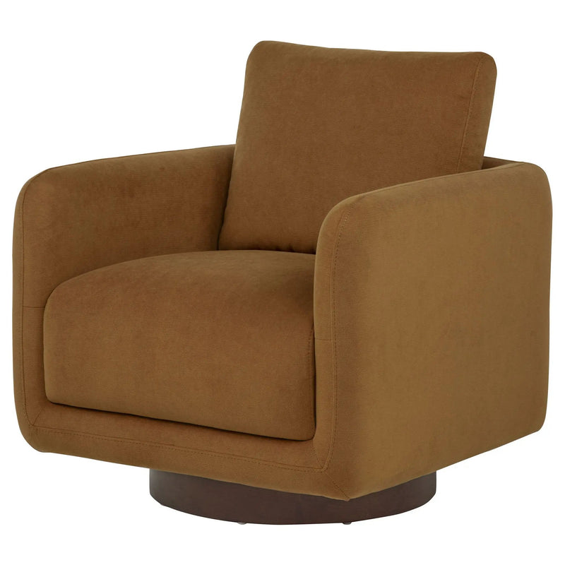 Iris Fabric Upholstered Swivel Accent Chair Rust by Unique Piece Furniture