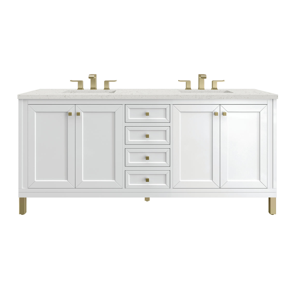 James Martin Chicago 72" Double Bathroom Vanity, Glossy White, view 29