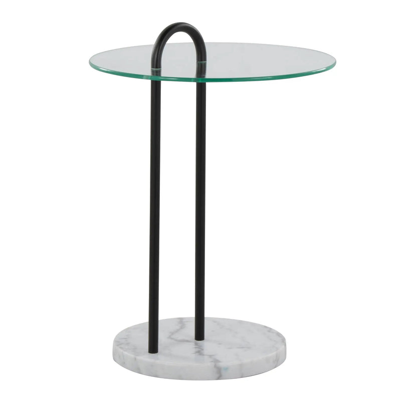 Claire - Contemporary / Glam Side Table - Black / Clear by HouseOfZazla