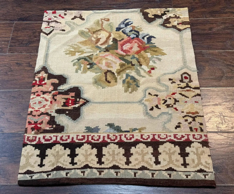 Antique Bessarabian Flatweave Kilim Rug 2x3, Sampler Rug 2 x 3 ft, Small Flatweave, Wool Handmade by Jewel Rugs