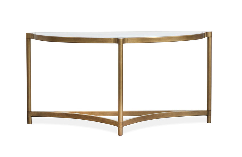 Cassidy - Demilune Sofa Table - Aged Brass And Volakas Classic, photo 6 of 7